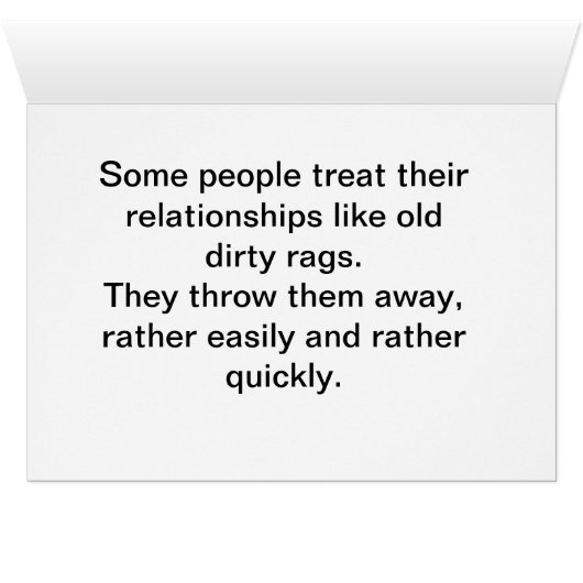 Relationships and Old Dirty Rags! (Inside Horizontal (Bottom))