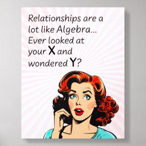 Relationships are Like Algebra Funny Quip Acrylic Photo Tile