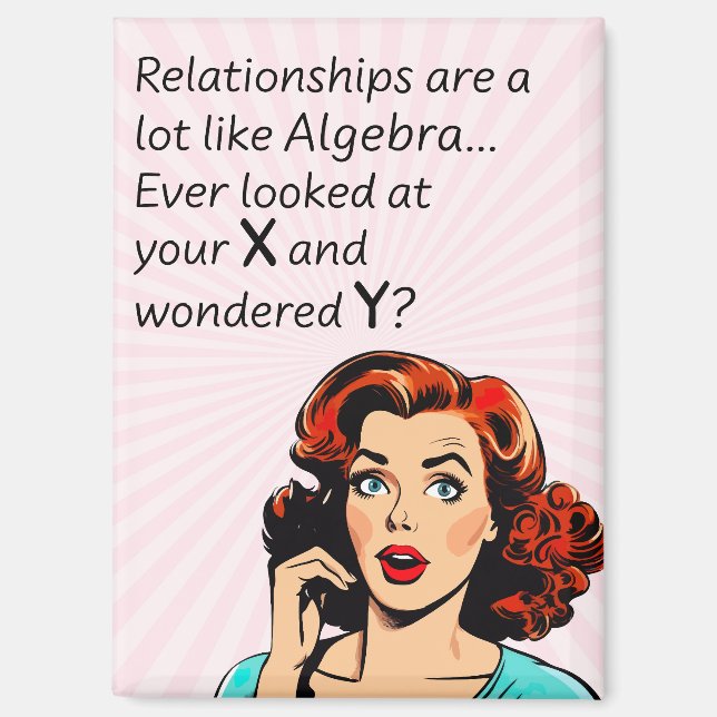 Relationships are Like Algebra Funny Quip Magnet (Front)