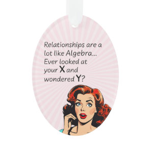 Relationships are Like Algebra Funny Quip Ornament