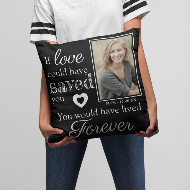 Relative Tribute Remembrance 2 Photo Memorial Throw Pillow (Creator Uploaded)