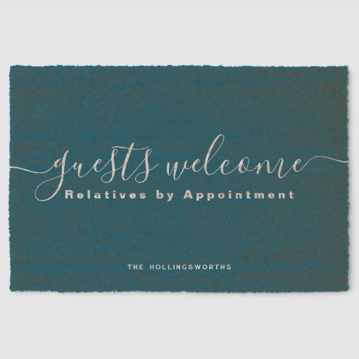 Relatives By Appointment Funny Monogram Doormat Zazzle
