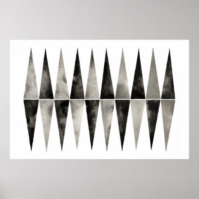Relativity . Modern Art . Black White . Geometric Poster (Front)
