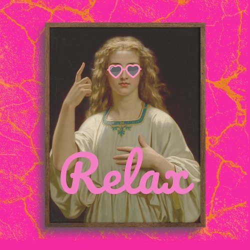 RELAX Altered Vintage Art Poster