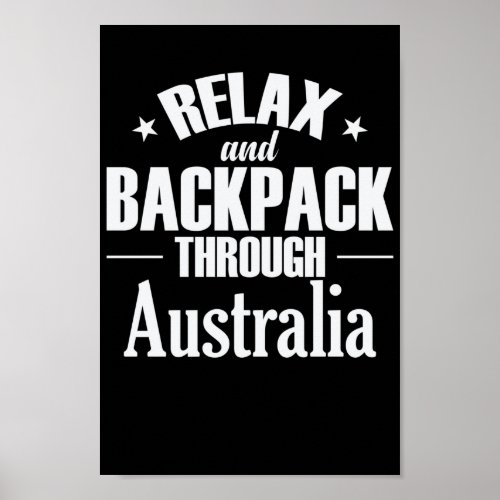 Relax and Backpack through Australia Poster
