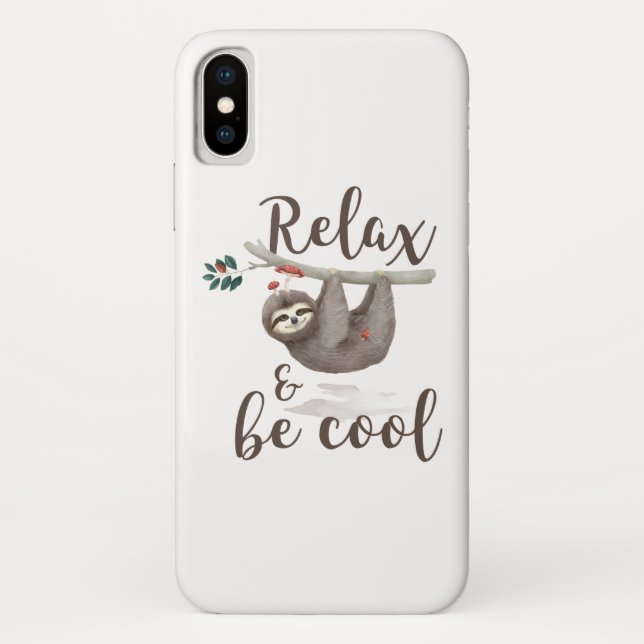 Relax And Be Cool Sloth Case-Mate iPhone Case (Back)