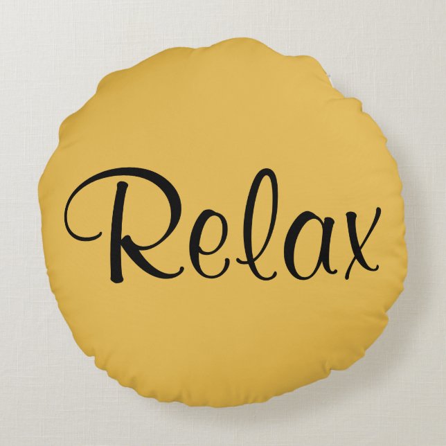 Relax and Just Breath Round Throw Pillow (Back)
