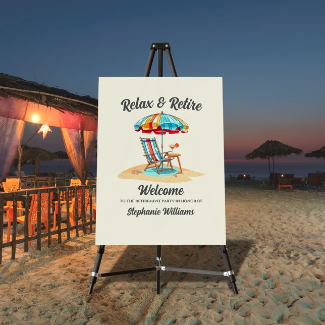 Relax and Retire Tropical Cocktail Beach Chair  Foam Board (Creator Uploaded)