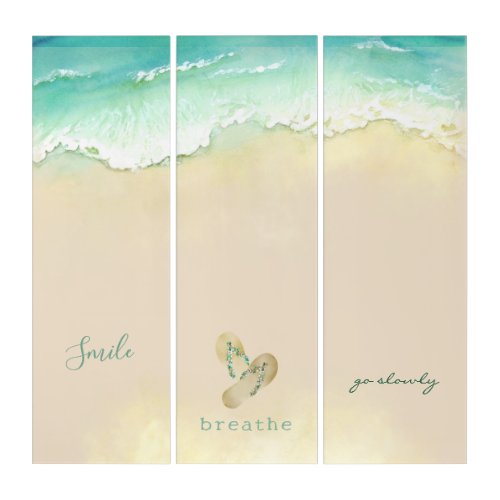 Relax and Smile 2  Flipflops at the Beach Triptyc Triptych