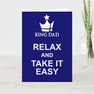 Relax and take it easy Father's Day navy blue card