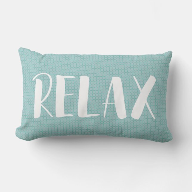 Relax Beach House Seafoam Green  Lumbar Pillow (Front)