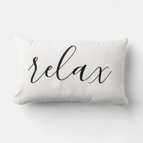 Relax black white minimal design lumbar pillow