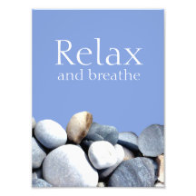 Relax & Breathe Inspiring Quote Sky Pebbles