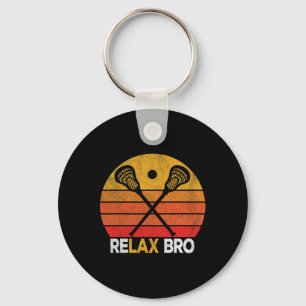 Relax Bro Funny Lacrosse Quote Lacrosse Crosse Vin Keychain