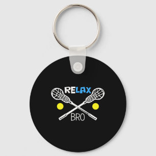 Relax Bro Lacrosse Player Funny Lacrosse Team Gift Keychain