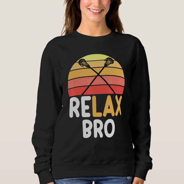 Relax Bro Lacrosse Vintage Surf Sun Sweatshirt (Front)