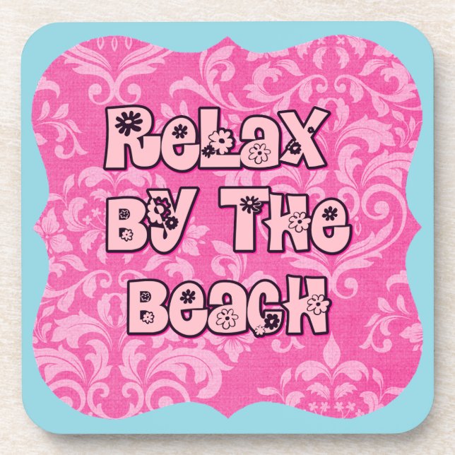 Relax by the Beach Beverage Coaster (Front)