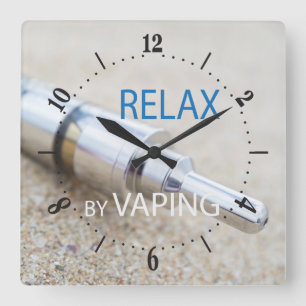 Relax by vaping square wall clock