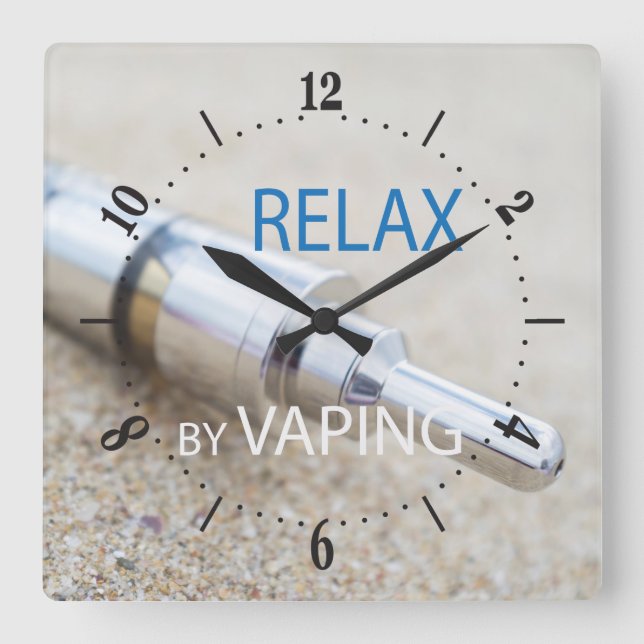 Relax by vaping square wall clock (Front)
