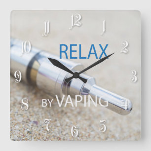 Relax by vaping square wall clock