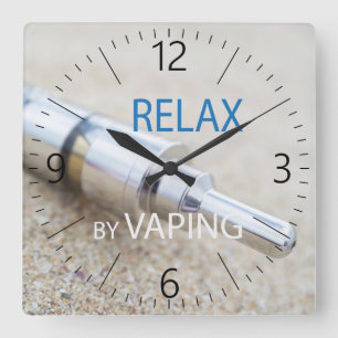Relax by vaping square wall clock