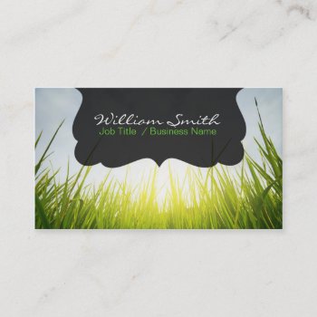 Relax Calm Grass Business Card by KeyholeDesign at Zazzle