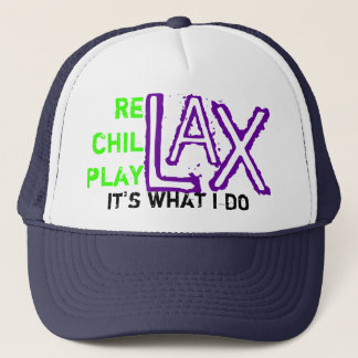 relax chillax playlax trucker hat