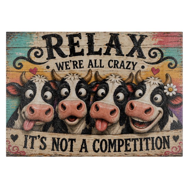 Relax Cows Cutting Board (Front)