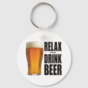 Relax Drink Beer Keychain