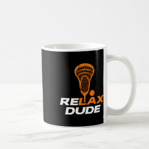 Relax Dude Lacrosse Lax Stick V6 Orange  Coffee Mug