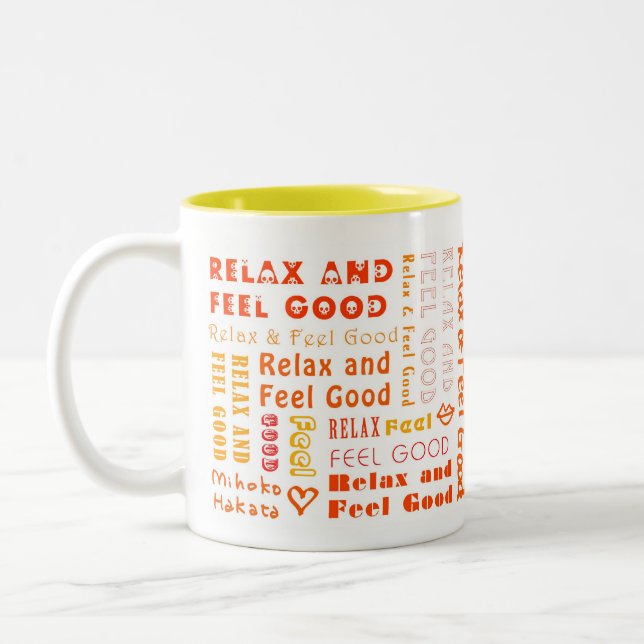 ::: Relax & Feel Good (Orange) ::: Mug (Left)