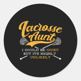 Relax I Love Lacrosse Aunt Lax Sports Lover Matchi Classic Round Sticker