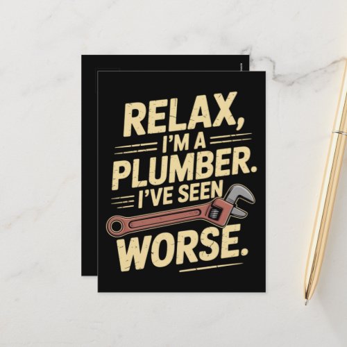 RElax I'm A Plumber - Plumber Funny  Holiday Postcard