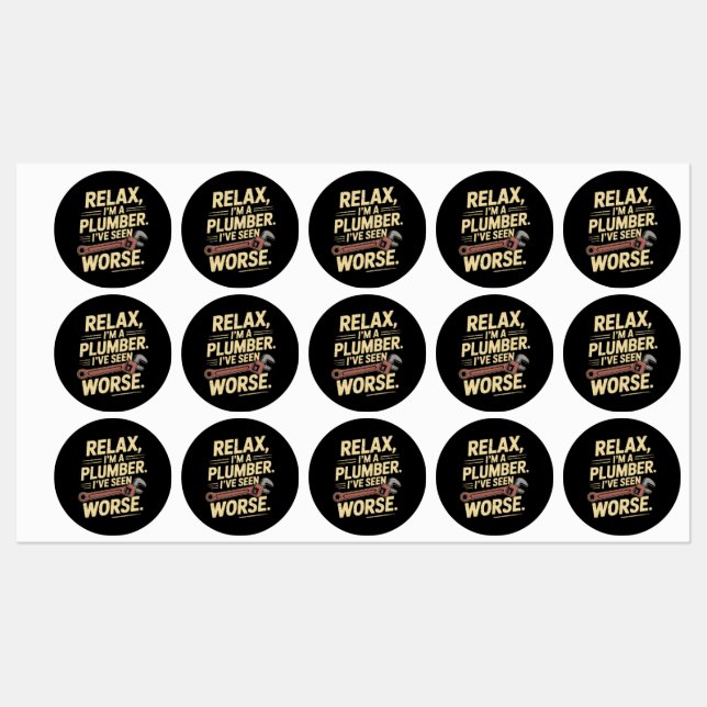 RElax I'm A Plumber - Plumber Funny  Labels (Sheet)