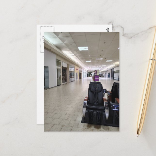 Relax in Liminal Space Abandoned Mall Postcard (Front/Back In Situ)