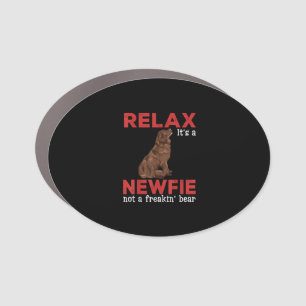Relax its a newfie Cute newfoundland dog Car Magnet