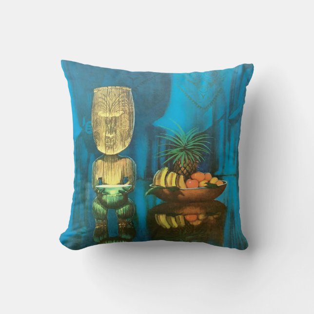 Relax - it's Tiki Time! Throw Pillow (Front)