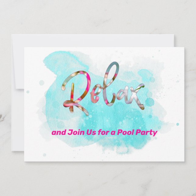 Relax Join Us for a Pool Party Personalized Invitation (Front)