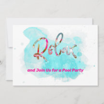 Relax Join Us for a Pool Party Personalized