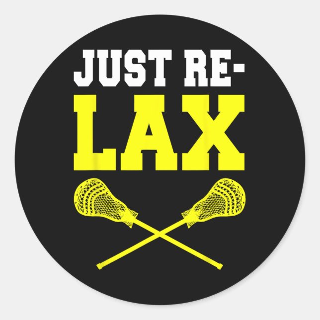 Relax Lacrosse Sticks  Classic Round Sticker (Front)