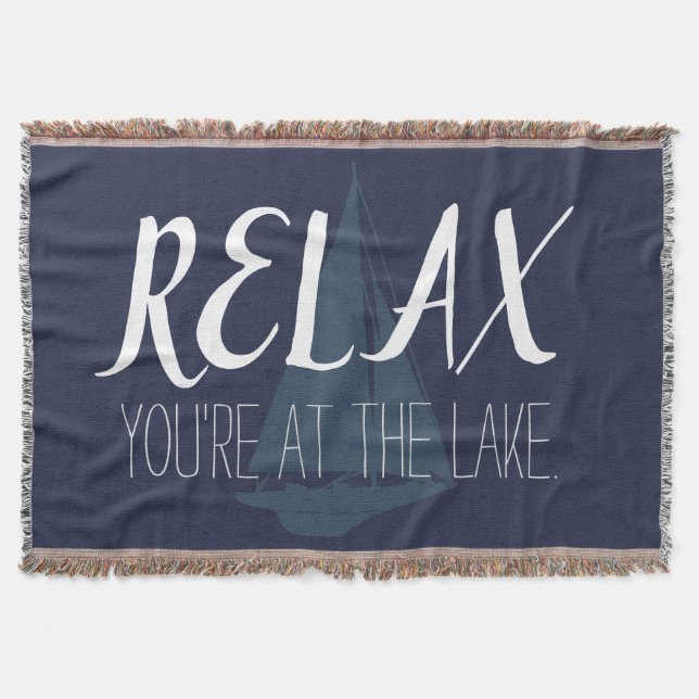 Relax Lake Boat Throw Blanket (Front)