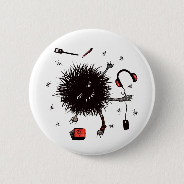Relax Lazy Monster Cute Funny Button (Front)