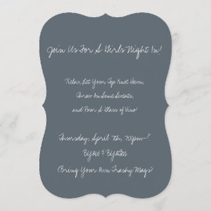 "Relax, Let Your Top Knot Down" Girls Night Invite