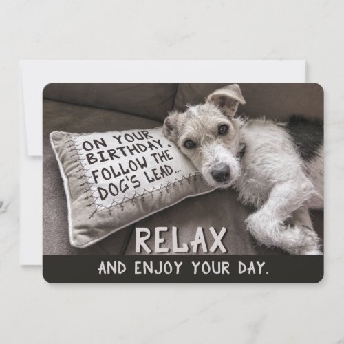 Relax Like the Dog Happy Birthday Cards