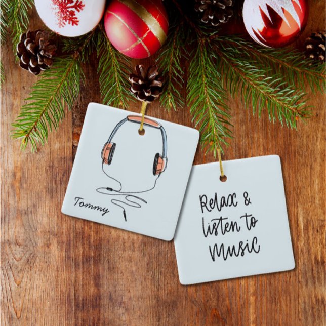 Relax & Listen to The Music DJ Headphones Ornament (Creator Uploaded)