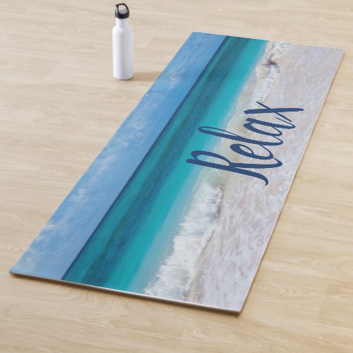 Relax Lovely Soothing Blue Beach Yoga Mat