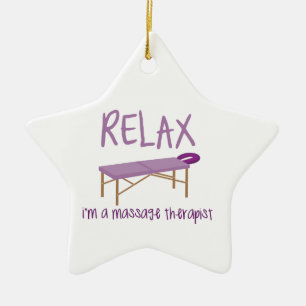 Relax Massage Table Ceramic Ornament