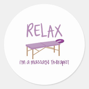 Relax Massage Table Classic Round Sticker