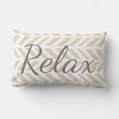 Relax Modern White Herringbone  Accent Color Lumbar Pillow