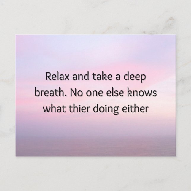 Relax Motivational Mini Art Print Holiday Postcard (Front)